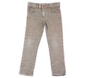 Gray denim pants, gray fustian pants, grey pants close up Royalty Free Stock Photo