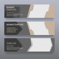 Gray design banner, three models Basic RGB Royalty Free Stock Photo