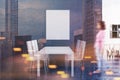 Gray dining room interior, poster toned Royalty Free Stock Photo