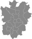 Gray districts map of BRAUNSCHWEIG, GERMANY Royalty Free Stock Photo