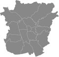 Gray districts map of GRAZ, AUSTRIA Royalty Free Stock Photo