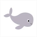 A gray dolphin or whale vector illustration Royalty Free Stock Photo