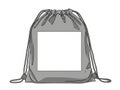 Gray drawstring bag isolated on white background Royalty Free Stock Photo