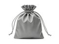 Gray drawstring bag isolated on white background Royalty Free Stock Photo