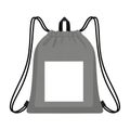 Gray drawstring bag isolated on white background Royalty Free Stock Photo