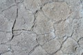 Gray dry cracked surface of volcanic ground turned into desert Royalty Free Stock Photo