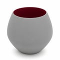 Gray Egg- Shaped Vase with Red Interior on White Background container egg-shaped Royalty Free Stock Photo