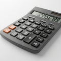 Gray Electronic Calculator with Orange AC and AN Buttons Displaying Numbers keyboard Royalty Free Stock Photo