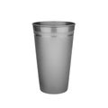 Gray empty plastic cup white background isolated closeup, disposable blank drinking glass, beverage, cocktail, tableware design Royalty Free Stock Photo
