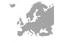 Gray Europe map with countries on white background Royalty Free Stock Photo