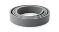Gray fabric belt rolled up isolated on white studio background close up view Royalty Free Stock Photo