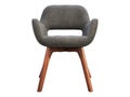 Gray fabric chair with wooden legs. 3d render