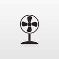 Gray fan icon isolated background. Modern simple flat ventilator, blower, propeller sign. Internet c