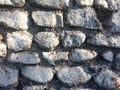 Gray fieldstone wall background pattern of stone Royalty Free Stock Photo