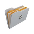 Gray file folder with orange tabs isolated on white background Royalty Free Stock Photo
