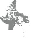 Gray map of NUNAVUT, CANADA