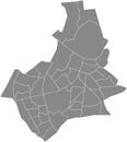 Gray neighborhoods map of NIJMEGEN, NETHERLANDS