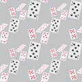 On a gray flawless background, color 2021, seamless pattern with playing cards Royalty Free Stock Photo