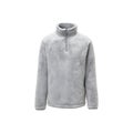 Gray Fleece Pullover Jacket With Half-Zip. Cozy And Warm Winter Apparel. Isolated On Transparent Background Royalty Free Stock Photo
