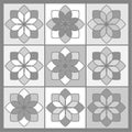 Gray Flower Tile Floral Pattern Design