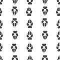 Gray footprint of wolf and silhouette wolf isolated seamless pattern on white background. Vector