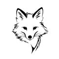 Gray Fox. Gray Fox simple black and white line art vector logo Royalty Free Stock Photo