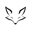 Gray Fox. Gray Fox simple black and white line art vector logo Royalty Free Stock Photo
