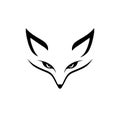 Gray Fox. Gray Fox simple black and white line art vector logo Royalty Free Stock Photo