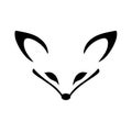 Gray Fox. Gray Fox simple black and white line art vector logo Royalty Free Stock Photo