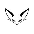 Gray Fox. Gray Fox simple black and white line art vector logo Royalty Free Stock Photo