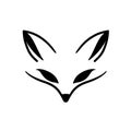 Gray Fox. Gray Fox simple black and white line art vector logo Royalty Free Stock Photo