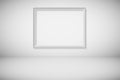 Gray frame for picture hanging on wall. Mock up template for famous painting vector illustration. Realistic scene indoor Royalty Free Stock Photo