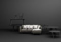 Gray Furniture classic sofa armchair fun composition on black