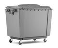 Gray garbage container isolated on white Royalty Free Stock Photo