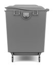 Gray garbage container isolated on white Royalty Free Stock Photo