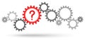 gray gears with red question mark Royalty Free Stock Photo