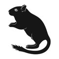 Gray gerbil.Animals single icon in black style vector symbol stock illustration web.