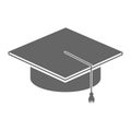 Gray graduation hat isolated on white background, vector illustration  your web site design, logo. Royalty Free Stock Photo
