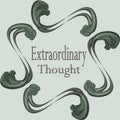 Gray and green colored extraordinary thought and frame design