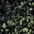 Gray green 3d abstract fragmentation geometric