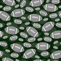 Gray and Green Football Tile Pattern Repeat Background