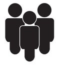 Gray Group People icon isolated. Modern simple flat team male sign