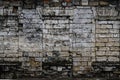 Gray grunge brick wall texture with immured windows Royalty Free Stock Photo