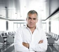 Gray hair businessman interior white office Royalty Free Stock Photo