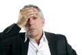 Gray hair sad worried senior businessman expertise