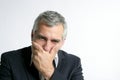 Gray hair sad worried senior businessman expertise Royalty Free Stock Photo