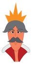 A king with a gold crown, vector or color illustration