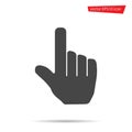 Gray Hand touching icon isolated on background. Modern flat pictogram, business, marketing, internet Royalty Free Stock Photo