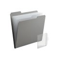 Gray hanging file folder organizer with clear plastic pocket isolated on white background Royalty Free Stock Photo