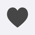 Gray Heart icon isolated on background. Modern flat pictogram